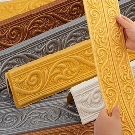 Resim 1 Rulo Tavan ve Duvar Dekorasyon Şeridi - Çok Renk Seçeneği, Çiçek Desenli Oyma, Su Geçirmez, Yeniden Kullanılabilir, Kolay Kurulum, Modern Tasarım, Hazır Kullanım, Pencere Kenarı Uygulaması | XPE Köpük Şerit 
