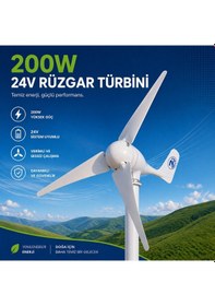 Resim 200W-24V Rüzgar Türbini+Şarz Kontrol Cihazı 