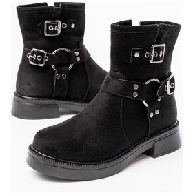 Resim 02-2013 Siyah Süet Toka Aksesuarlı Fermuarlı Günlük Kadın Bot Diğer 