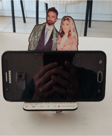 Resim Kara Bilişim Davetiye Kara Bilişim Kişiye Özel Fotoğrafı Ahşap Kesim Telefon Tutucu 