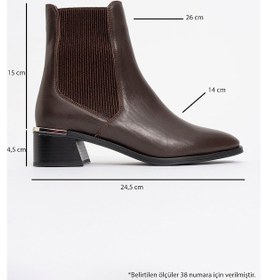 Resim Luvishoes Neiva Kahve Cilt Hakiki Deri Kadın Chelsea Bot Kahverengi Deri 