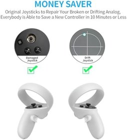 Resim Rzkipdy Joystick Replacement for Oculus Quest 2 Controller - Upgraded Gen 3 OEM Analog Stick Thumbstick Parts Repair Tool Kit Accessories with T5 Screwdriver, Thumb Caps, Tweezers, Pry Tool 