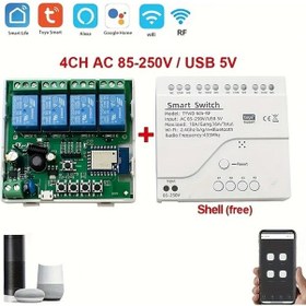 Resim Xuweiwei Scimagic Rc Tuya Akıllı Wifi Motor Anahtarı 4ch 85 250v Ac 110v 220v Uzaktan Kontrol Alexa Google Home Uyumlu Ev Otomasyon Cihazı 