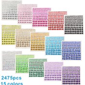 Resim 2475 adet 3D Parlak Taşlı Stickerlar, Kendinden Yapışkanlı Sahte Mücevher DIY Kristal Çıkartmalar Parti Süslemeleri ve Yüz Süslemeleri için, Baloda Dekorasyonlar 