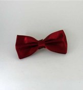Resim Bordo Düz Renk Saten Papyon - SP-03 Bordo 