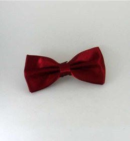 Resim Bordo Düz Renk Saten Papyon - SP-03 Bordo 