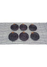 Resim 6 Adet Hasır Bardak Altlığı Çay Kahve Fincan Altlığı Antrasit Antrasit 