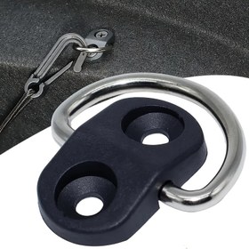 Resim 4 Adet D Şeklinde Paslanmaz Çelik Çekme Halkaları Vidalarla, Araba ve Karavan Kargo Ağı Kancaları, Bagaj Depolama Düzenleyici Sabitleme Seti, Arka Bagaj Tabanı Ağı Güvenlik Askı Sabitleme Halkaları 