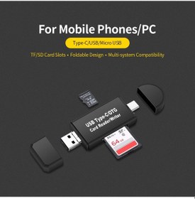 Resim Tenfowee Hızlı Usb Type-c/otg Kart Okuyucu - Sd/tf Kart Yazıcı, Pc Ve Akıllı Telefonlar İçin 3'lü Portlu 