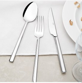 Resim Nehir Dalyan Sade 72 Parça Kutulu Çatal Kaşık Bıçak Seti Gümüş 