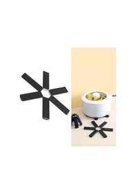 Resim 3 Adet Nihale Katlanabilir Isıya Dayanıklı Tencere Caydanlık Nihalesi Siyah 