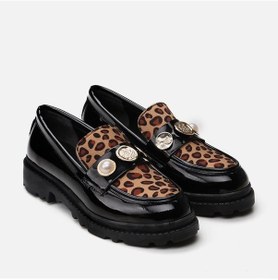 Resim Leopar Kadın Loafer Leopar 