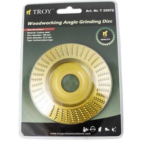 Resim TROY Avuç Taşlama Için Ahşap Aşındırıcı Törpü Disk 100 Mm Konik 