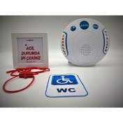 Resim Telemedic Kablosuz Engelli Ipli Wc Çağrı Buton Lamba Seti Pilli 