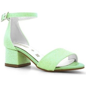 Resim Lilo Simli Yeşil Tek Bantlı Kız Çocuk Topuklu Abiye Ayakkabı Yeşil 