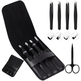 Resim valkyrie 5 Adet Profesyonel Paslanmaz Çelik Deri Çantalı Cımbız Seti 