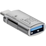 Resim Tip C 3.1 Yüksek Hızlı Mikro Sd Tf Hafıza Kartı Okuyucu İphone Uyumlu 15 Huawei Cep Tf Usb Silver 