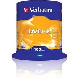 Resim Vrb43549 - Verbatim 43549 Dvd-R 100 Spindle Matt Silver 16X 4.7Gb 