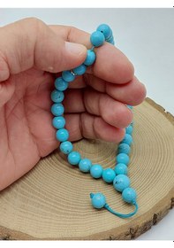 Resim Turkuaz Taşı 33lük Özel Tasarım Tesbih 8mm 4674 Çok Renkli 