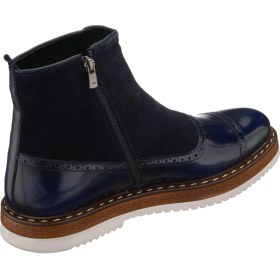 Resim Costo Shoes NVN491 Lacivert Açma Deri Eva Taban Büyük Numara Bot Rahat Geniş Kalıp Premıum Serisi 