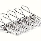 Resim 40 adet Premium Paslanmaz Çelik Giysi Tokaları - Paslanmaz Ağır Hizmet Metal Tokalar, Güvenli Bahar Tutuşları, Çamaşır, Mutfak, Seyahat, Ofis ve Dış Mekan Kullanımı İçin Uygun, Temel Çamaşır Aksesuarı, Modern Dayanıklı Giysi Tokaları, Giysi Tokaları 