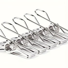 Resim 40 adet Premium Paslanmaz Çelik Giysi Tokaları - Paslanmaz Ağır Hizmet Metal Tokalar, Güvenli Bahar Tutuşları, Çamaşır, Mutfak, Seyahat, Ofis ve Dış Mekan Kullanımı İçin Uygun, Temel Çamaşır Aksesuarı, Modern Dayanıklı Giysi Tokaları, Giysi Tokaları 