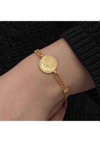 Resim Hk Gümüş Kadın Bileklik Gold Kaplama Tuğralı Gümüş Takı Hediyelik Ürünler-205225 Çok Renkli 