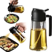 Resim 1 adet 2-in-1 Zeytinyağı Dağıtıcısı ve Pişirme Spreyi Şişesi, 16oz Otomatik Flip-Top Tasarım, Dayanıklı Polietilen Tereftalat, Mutfak ve Yemek Odası Kullanımı İçin İdeal, Mutfak Yağı Dağıtıcısı | Modern Mutfak Aksesuarı | Dayanıklı Plastik 