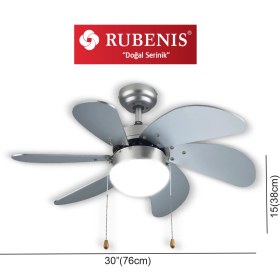 Resim Rubenis RBT 306 Slv Glob Tavan Vantilatörü 