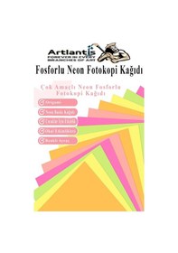 Resim Neon Fosforlu Renkli A3 Fotokopi Kağıdı 100 Lü 1 Paket 100 Adet Fosforlu 5 Renk Parlak Canlı Renkler Fotokopi Kağıdı 