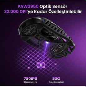 Resim Gravastar V75 Pro Manyetik Kablolu Gaming Klavye, Xpro Kablosuz Optik Mouse Ve Mousepad Oyuncu Seti, Optik 