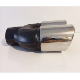 Resim 76 Mm. Çiftli Önü Kesik Eşit Paslanmaz Krom (Dual) Egzoz Eksoz Ucu 