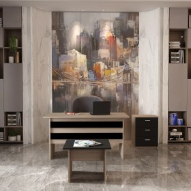 Resim Robin Home Verona Abc Ofis Büro Masa Takımı Ofis Masası + Keson + Ofis Sehpası 