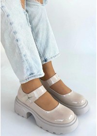 Resim Biçomi Siyat Bej Rugan Dolgu Topuk Oxford Ayakkabı Çok Renkli 