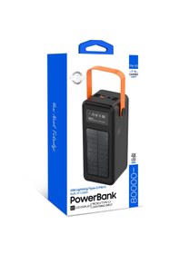 Resim ROBEVE 80000 Mah Powerbank Güneş Enerjili Solar Deprem Powerbank Fenerli Type C - Lightning - Micro USB - USB Kablolu Powerbank Taşınabilir Şarj Aleti Hızlı Şarj Aleti Powerbank PW53 