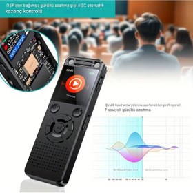 Resim Hs-32 Mp3 Çalar Ses Kayıt Cihazı 32gb +64gb Çift Hoparlör, Kristal Mikrofon, 75 Saat Pil 