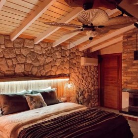 Resim Kaşkar Taflan Uzaktan Kumandalı Kahverengi 5 Kanatlı Tavan Vantilatörü 