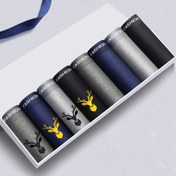 Resim 8'li Erkek Bokser Külot Seti - Yumuşak, Nefes Alabilen, Rahat Esnek İç Çamaşırı Geyik Siluet Tasarımı ile, Karışık Renkler (Siyah, Beyaz, Gri, Lacivert) Günlük ve Rahat Giyim için, Her Gün Kullanım İçin Şık Geyik Deseni | Polyester Spandeks Karışımı 