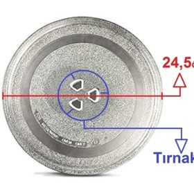 Resim Arçelik Mikrodalga Fırın Döner Cam Tabak 24,5cm Çapında Tırnaklı Borcam Tepsi Orijinal 