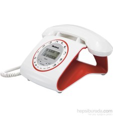 Resim Multitek Retro CID 12 Haneli Lcd Ekran Siyah-Kırmızı Masaüstü Telefon 