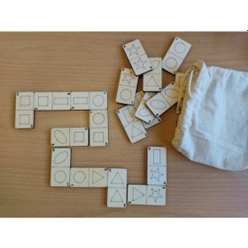 Resim Sekil Ve Sayılar Ahşap Domino 21 Parça 