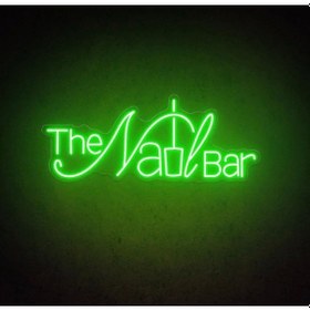 Resim The Nail Bar Yazılı Ve Şekilli Neon Tabela Yeşil 