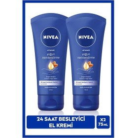 Resim NIVEA Yoğun Nemlendirici El Bakım Kremi 75 ML Shea Yağı, Badem Yağı, Besleyici, Kuru Ciltler, X2 Adet 