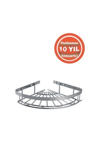 Resim Çelik Banyo Paslanmaz Çelik Zirve 1'li 19x19 Cm Şampuanlık Banyo Rafı Krom 
