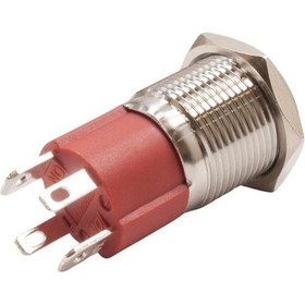 Resim Motorobit 16D-P1-Ec 16Mm Düz Yaylı Işıklı Power Metal Buton - Yeşil 