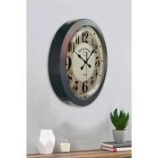 Resim Bahat Salon Ofis Duvar Saati Gri Metal Çerçeve 36 cm 