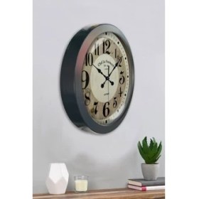 Resim Bahat Salon Ofis Duvar Saati Gri Metal Çerçeve 36 cm 