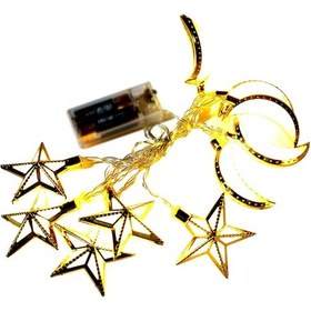 Resim Reedark Ramazan Ve Bayram Işıklı Yıldız & Ay Şekilli Led Asma Dekor Işıkları, Pencere Ve Parti Süslemeleri İçin Ilık Beyaz 