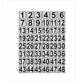 Resim Metal Kapı,masa,dolap Numarası 4cmx4cm 48 Adet (1…48) Gümüş Renk Metal 