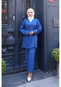 Resim Misskayle Bağlama Detaylı Kimono Takım İndigo I Ndigo 
